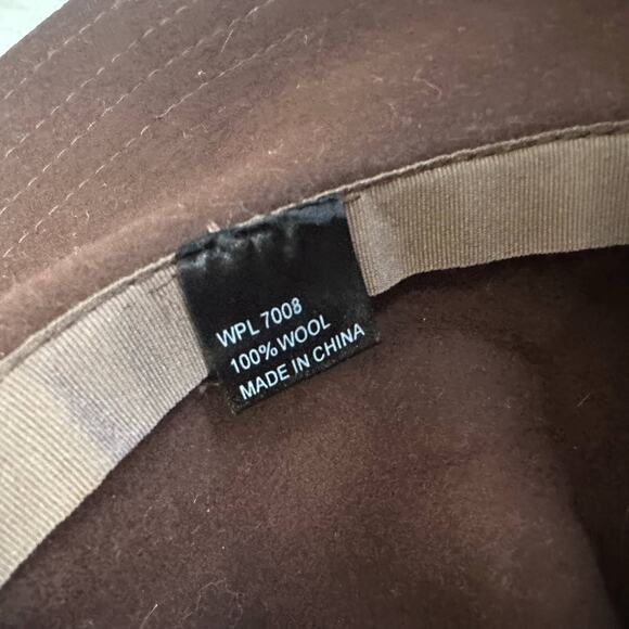 Brown Wool Felt Hat Floppy Brim Tie Women's Fedora Retro Sombrero Boho Chic - Picture 6 of 7